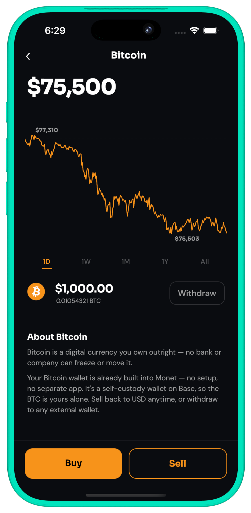 Monet Bitcoin wallet