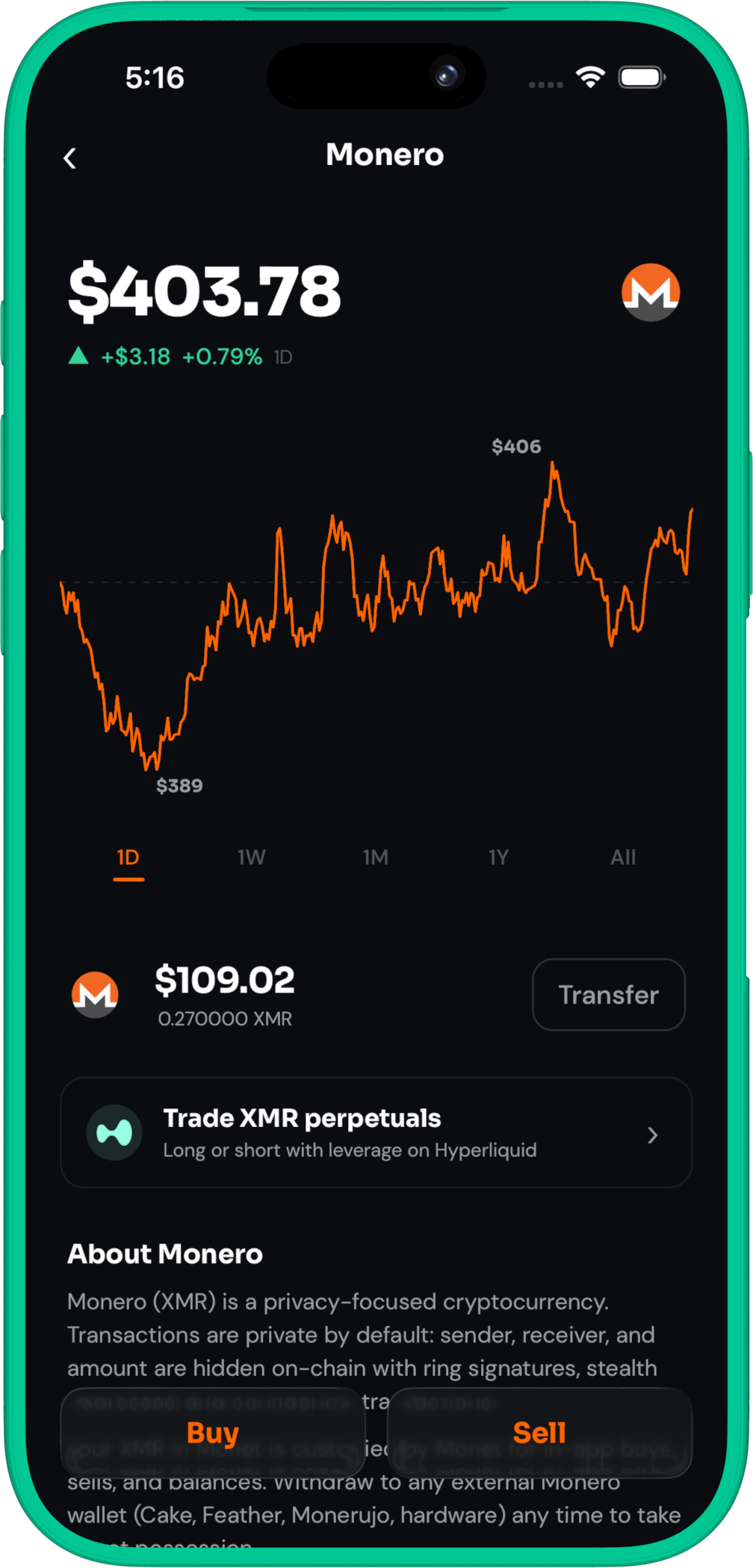 Monet Monero wallet